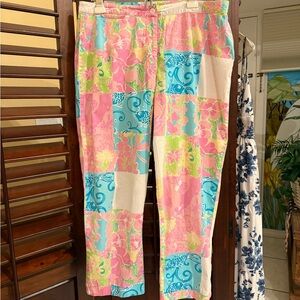 Lilly Pulitzer Colorful Patchwork Cropped Pants